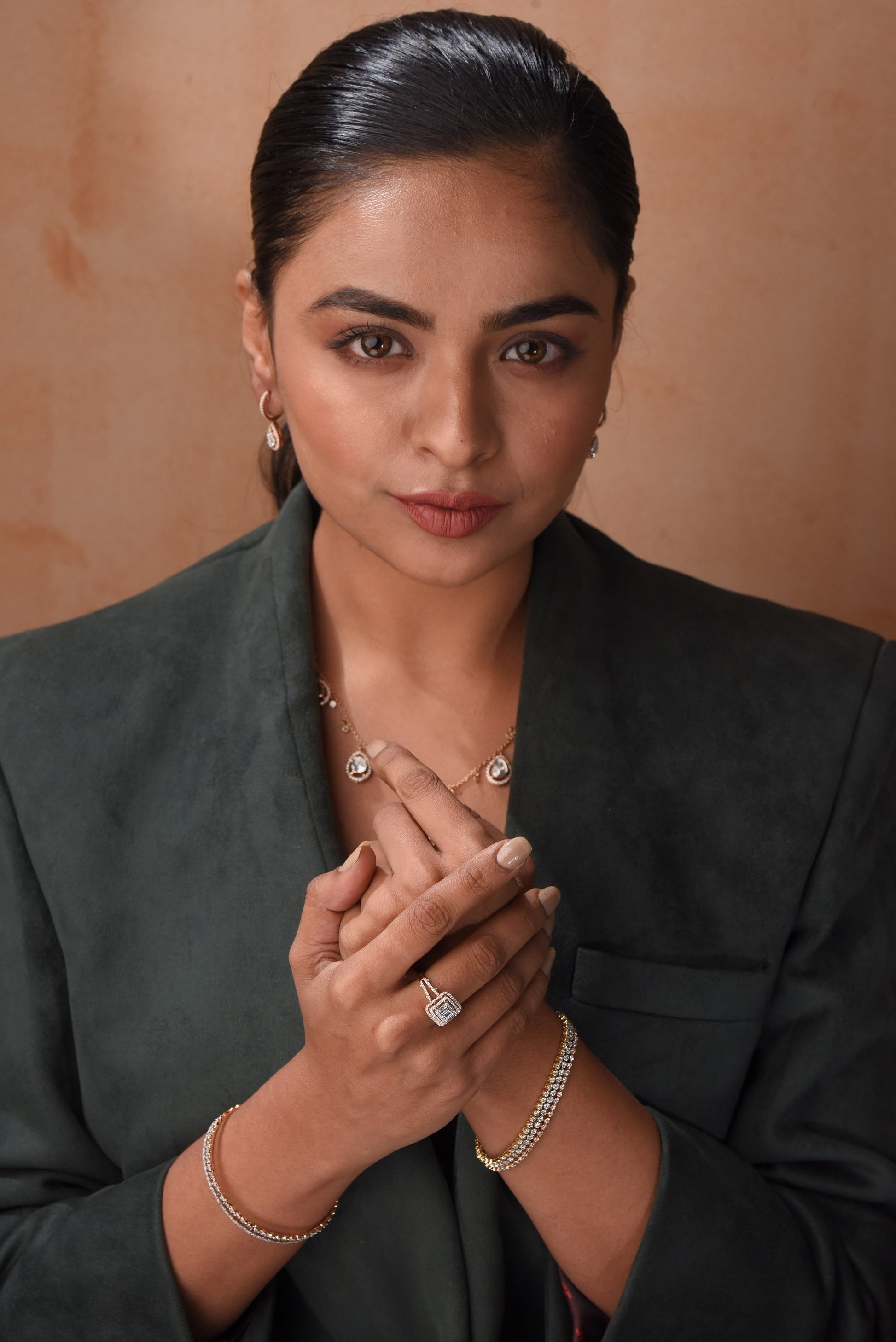 Radiant Yellow Gold & Diamond Bracelet With 18kt Rose And white Gold - SurabhiJewels
