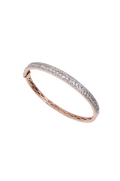 Rose Gold Diamond Bangle Cum Bracelet Wedding Jewelry - SurabhiJewels