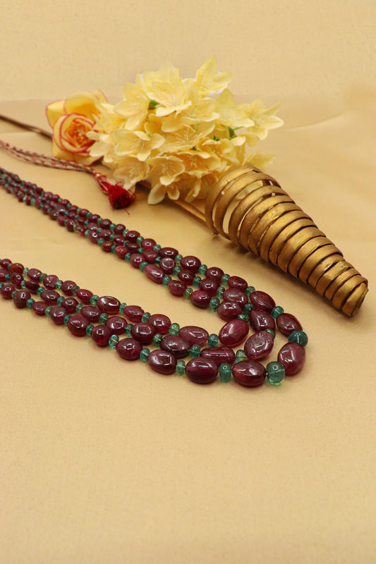 Rupavati Necklace : Emerald , Ruby Gemstone Magic Layering Necklaces for Every Occasion - SurabhiJewels