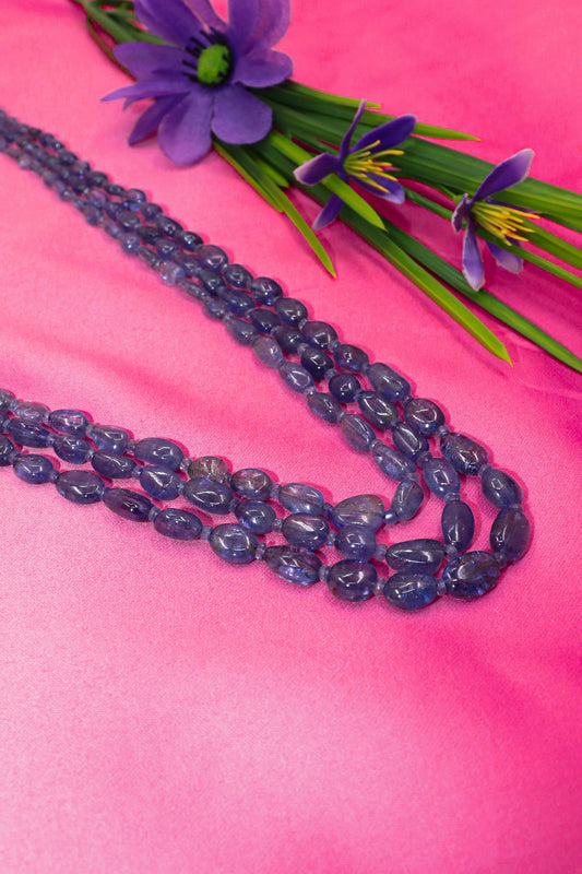 Rupmati Necklace : Majestic Aura Tanzanite Gemstone Beads Necklace - SurabhiJewels