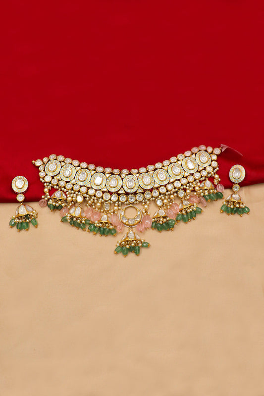 Shakti Bai Necklace : Customizable Choker Create a Personalized Precious Gemstone Necklace - SurabhiJewels