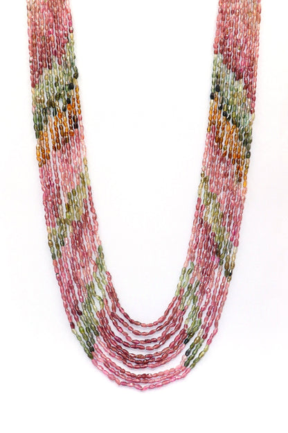 Shobha Necklace : Tourmaline Gemstone Queen Style Necklace - SurabhiJewels