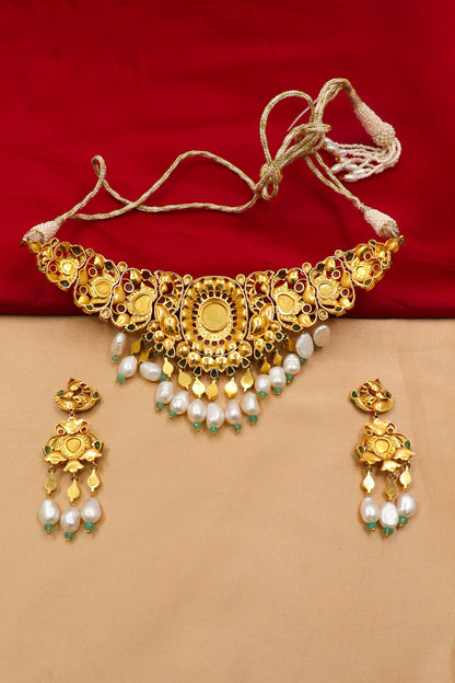 Shubhangi Necklace : Signature Necklaces of Iconic and Trend - Setting Designs Choker - SurabhiJewels