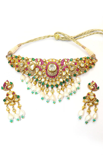 Shubhangi Necklace : Signature Necklaces of Iconic and Trend - Setting Designs Choker - SurabhiJewels