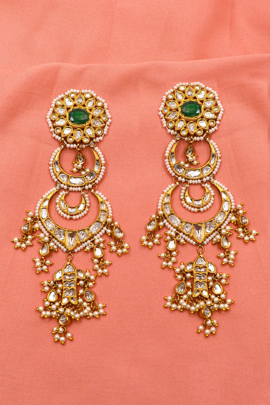 Statement Jadau with Minakari Art Designer Earrings for Wedding Occasions - SurabhiJewels