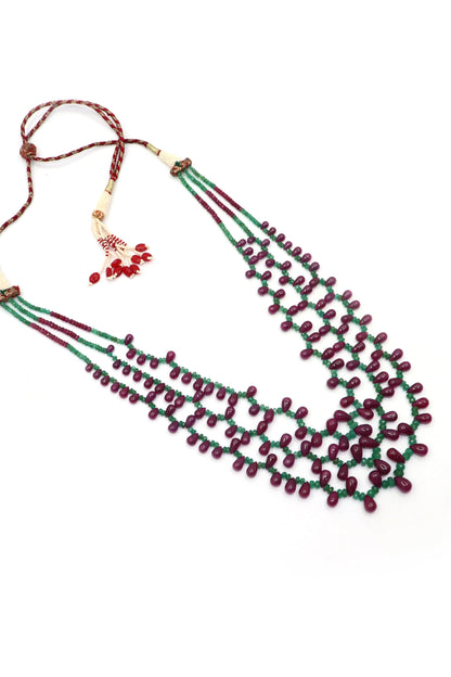 Sundari Necklace - RUBY - EMERALD Royal Necklace - SurabhiJewels